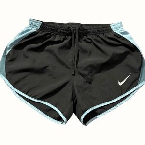 Nike‎ Dri-Fit Women’s Running Shorts Small Black Blue Trim Lined Active Gym